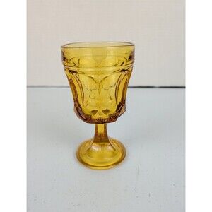 Vintage Anchor Hocking Fairfield Amber Glass Goblet